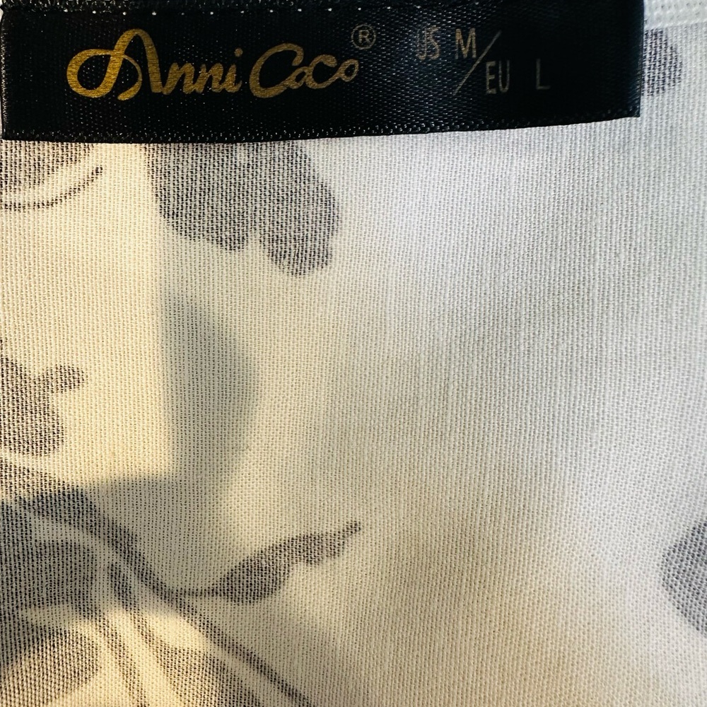 Anni Coco Floral Black and White A-Line Dress Size Medium - Picture 8 of 8